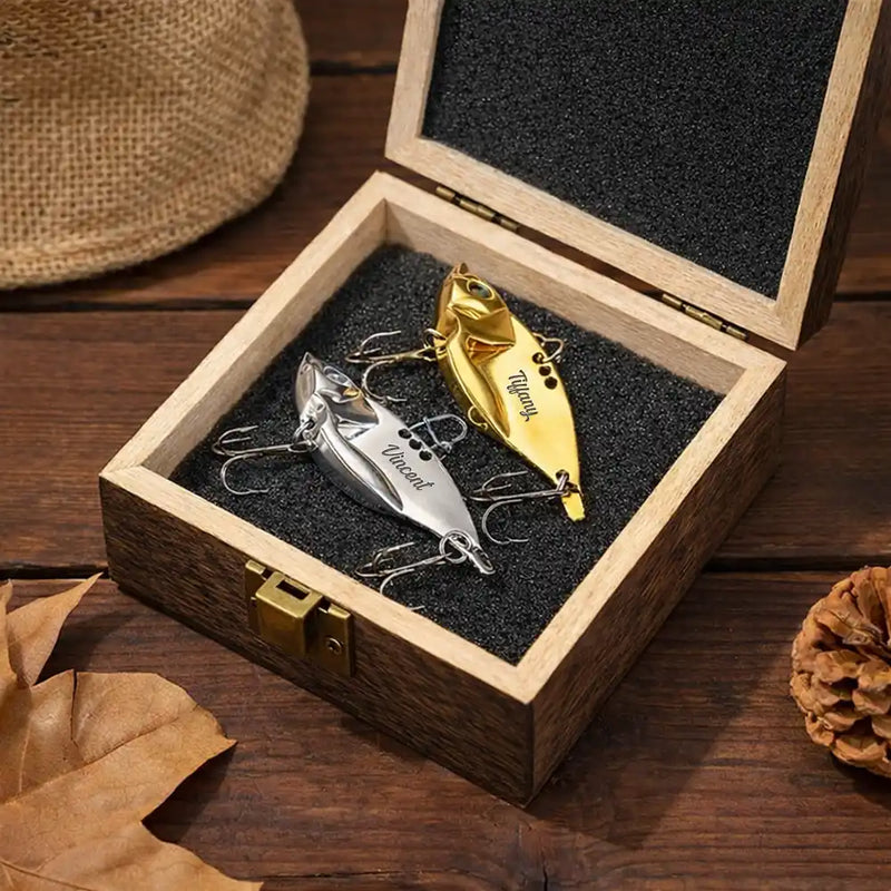 Fishing,Funny,Gift For Men,Gift For Women - Fish Name Monogram - Personalized Metal Fish Lure Set