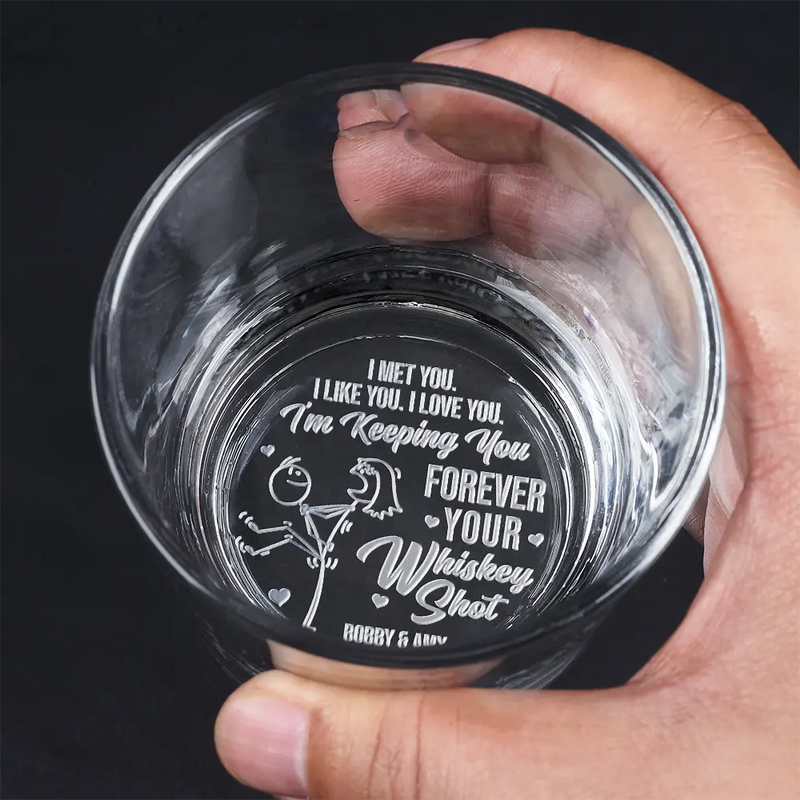 Gift For Couples, Gift For Husband, Gift For Boyfriend, Love - Forever Your Whiskey Shot - Personalized Engraved Whiskey Glass