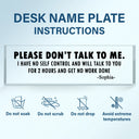 Gifts For Colleagues, Funny - Funny Cowokers Please Don't Talk To Me - Personalized Desk Name Plate