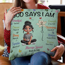 Gift For Yourself,Gift For Kids,Happy - God Says I Am Birth Month Flower - Personalized Pillow