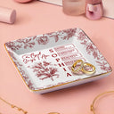 Gift For Yourself,Gift For Women,Happy - God Says I Am Toile De Jouy Flower - Personalized Ring Dish
