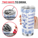Gift For Yourself,Gift For Women,Happy - God Says I Am Toile De Jouy Flower - Personalized Tumbler