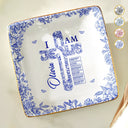 Christian, Gift For Yourself - God Says You Are Cross With Toile Floral Border - Personalized Ring Dish