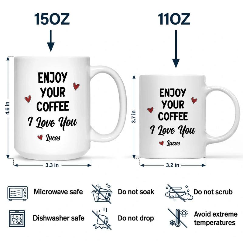 Gift For Couples,Gift For Husband,Gift For Boyfriend,Funny - Good Morning Handsome Beautiful - Personalized Mug