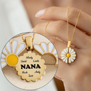 Gift For Grandma,Gift For Mother,Happy - Grandma Grandkids Custom Names And Nicknames - Personalized Engraved Hidden Message Necklace