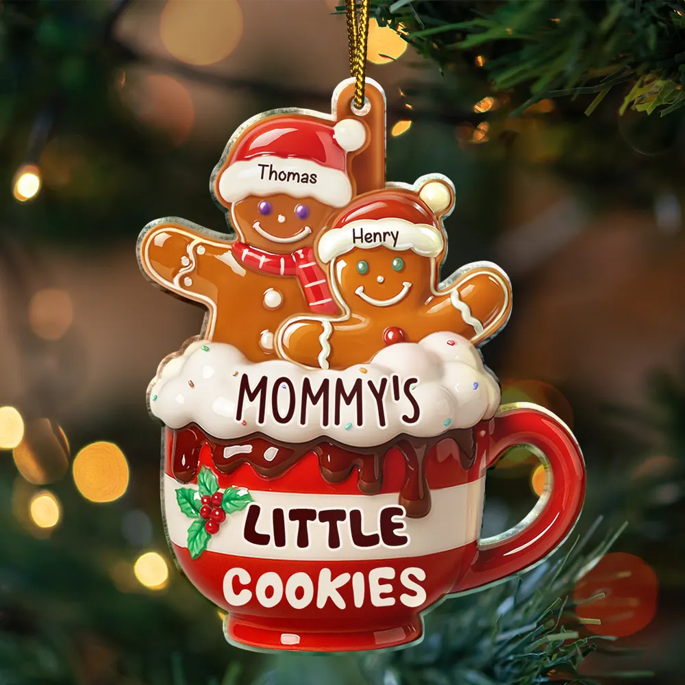 Happy,Gift For Grandma,Grandma's Hobby,Gift For Mother,Christmas - Grandma Grandpa Mom Dad Perfect Batch Gingerbread - Personalized Custom Shaped Acrylic Ornament