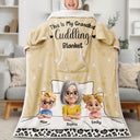 Gift For Grandma, Gift For Grandpa, Happy - Grandma Grandpa My Grandkid Cuddling - Personalized Wearable Blanket With Sleeves