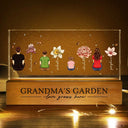 Gift For Grandma,Gift For Mother,Gift For Wife,Gift For Women,Happy - Grandma's Garden Birth Month Flowers Backside Children - Personalized Rectangle LED Light