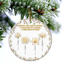Happy,Gift For Bestie,Old Best friends,Christmas - Grow An Old Friend Birth Flower Nacre Effect - Personalized Circle Ceramic Ornament
