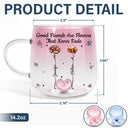 Gift For Bestie,Gift For Sisters,Gift For Women,Gifts For Colleagues,Happy - Friends Are Flowers That Never Fade Birth Flowers - Personalized Gradient Glass Mug