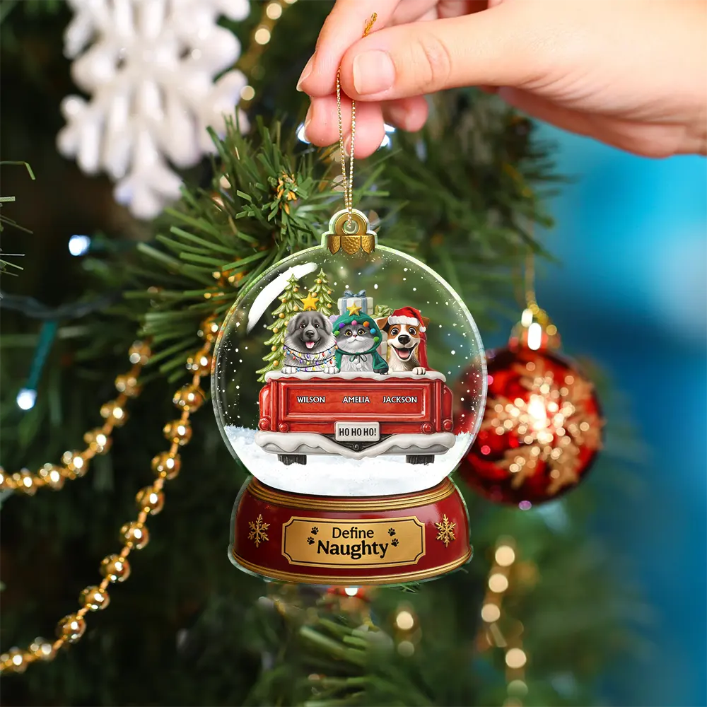 Dog Lovers,Christmas,Funny,Pet Lovers - Snowball Have Yourself A Furry Little Christmas - Personalized Custom Shaped Acrylic Ornament