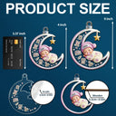 Christmas,New baby,New Dad,New Mom,Happy - Baby Sleeping On The Moon First Christmas 3D Effect - Personalized 2-Layered Mix Ornament