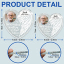 Memorial,Family,Parents,Gift For Grandparents,Sad,Christmas - Custom Photo Part Of My Heart Is With My Angel In Heaven - Personalized Heart Shaped Glass Ornament