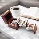 Gift For Couples,Old Couples,Gift For Husband,Gift For Boyfriend,Gift For Girlfriend,Love,Wedding,Wedding Anniversary,Anniversary - Custom Photo Calendar The Day Our Journey Began - Personalized Wooden Accordion Photo Box