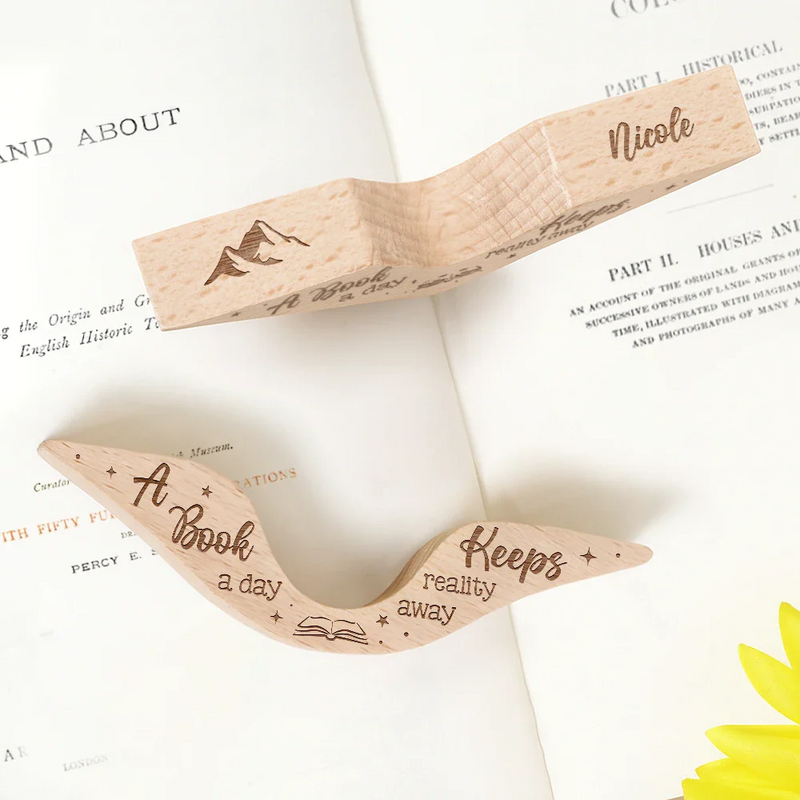 Gift For Yourself,Gift For Women,Gift For Men,Reading,Happy - Head In The Clouds Nose In A Book - Personalized Thumb Page Holder