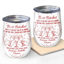Gift For Bestie,Gift For Sisters,Happy,Old Best friends - Here's To Another Year Of Us Cheers - Personalized Wine Tumbler