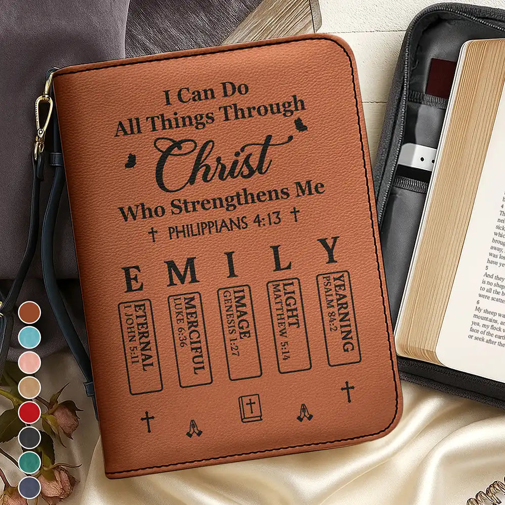 I Can Do All Things Through Christ Who Strengthens Me - Personalized Bible Cover - Personalized Bible Cover