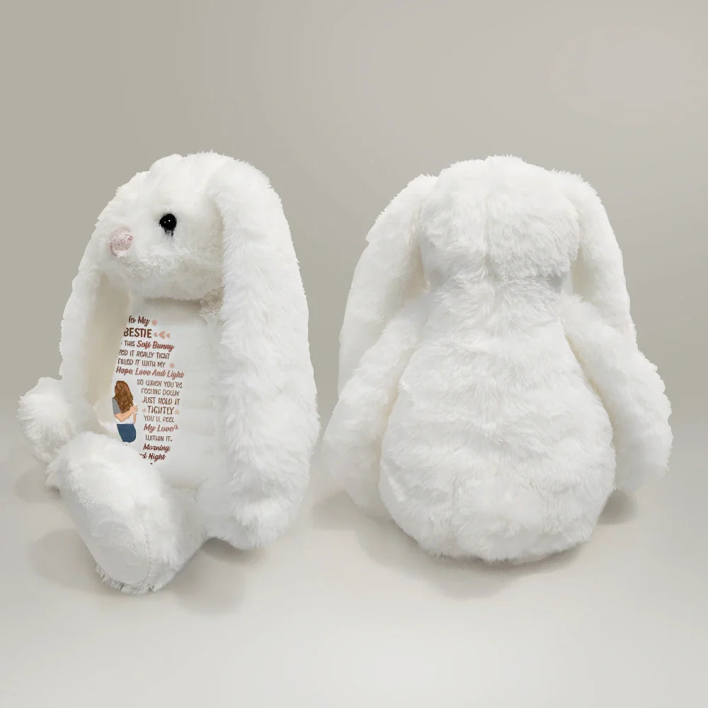 Gift For Sibling,Love,Gift For Sisters,Gift For Brothers,Gift For Bestie,Gift For Daughter,Gift For Grandkids - I Filled It With My Wishes Bestie Brother - Personalized Soft Toy Bunny