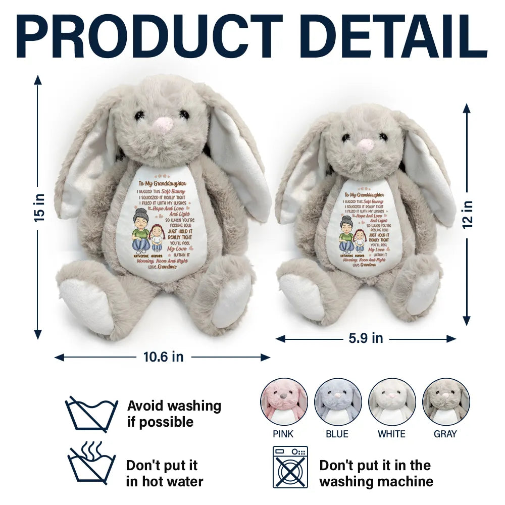 Gift For Grandma,Grandma,Grandkids,Gift For Grandkids,Gift For Daughter,Gift For Mother - I Filled It With My Wishes Grandmother Granddaughter - Personalized Soft Toy Bunny