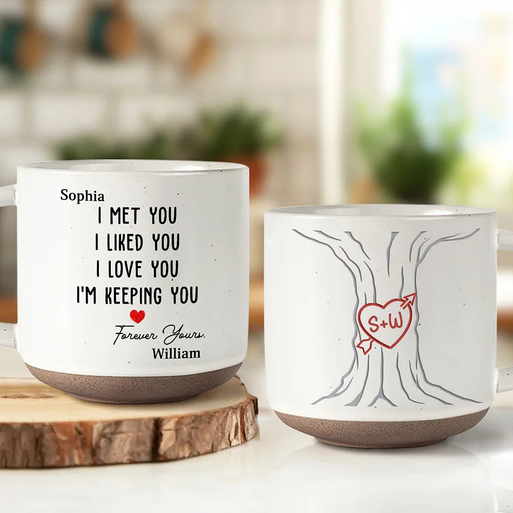 I Met You I Liked You Couple - Personalized Pottery Mug