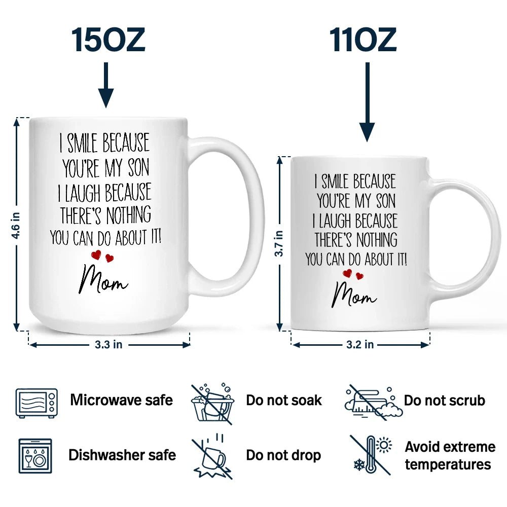 Dad,Daughters,Gift For Daughter,Mom,Sons,Gift For Son,Gift For Women,Gift For Men,Top Market,Happy - I Smile Because You Are My Daughter 3D Effect - Personalized Mug
