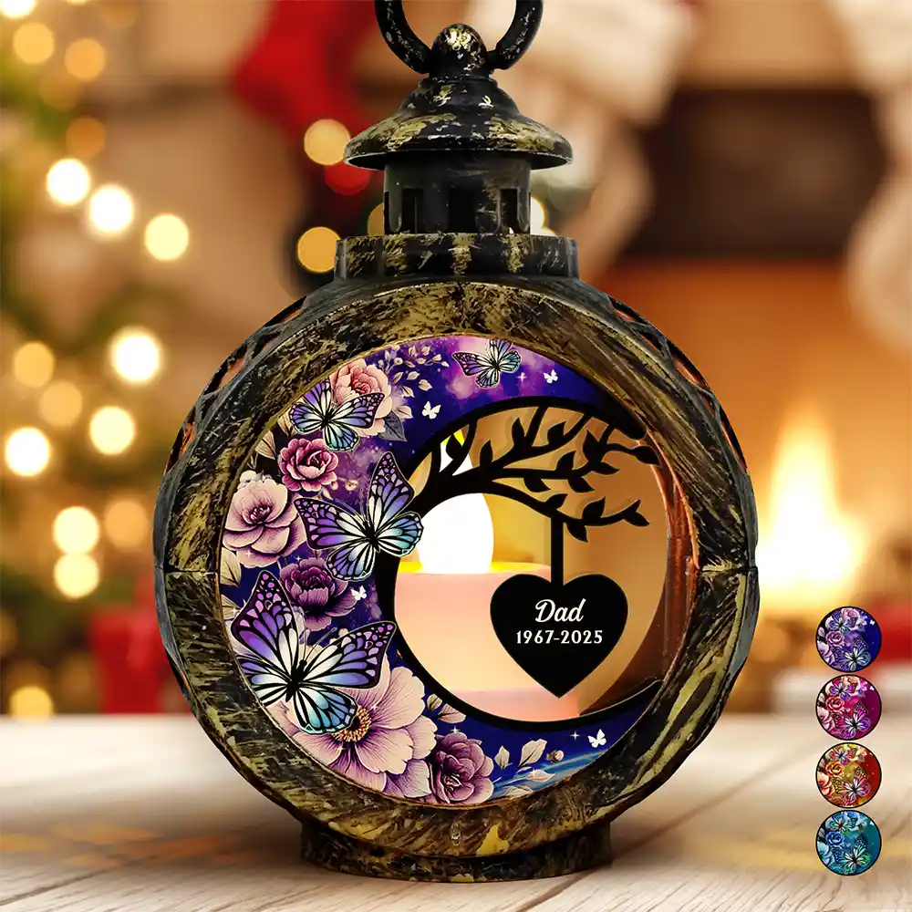 Memorial,Christmas,Sad - In Loving Memory - Personalized Candlelight Lantern Ornament