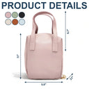 Gift For Yourself,Gift For Women,Happy - Flower Field Birth Month Flower & Name - Personalized Leather Makeup Bag With Handle