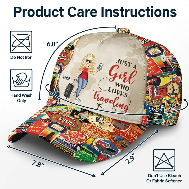 Just A Girl Who Loves Traveling - Personalized Classic Cap