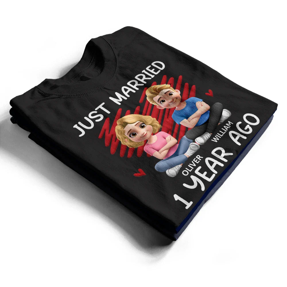 Gift For Couples,Gift For Husband,Gift For Wife,Gift For Boyfriend,Gift For Girlfriend,Funny,Old Couples - Just Married Many Years Ago Couple - Personalized T Shirt