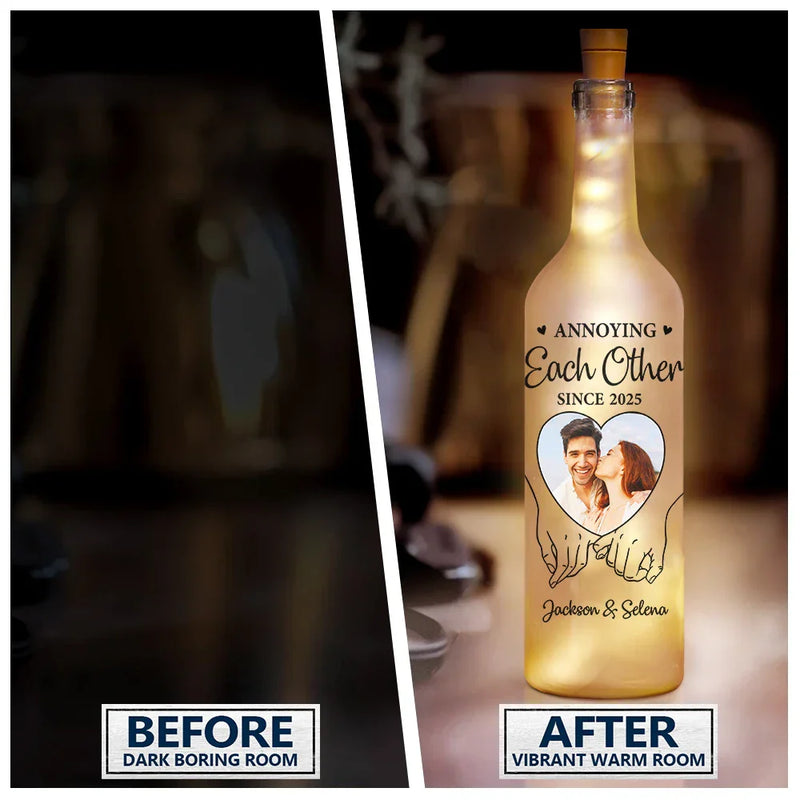 Gift For Couples, Gift For Wife, Gift For Husband, Gift For Girlfriend, Gift For Boyfriend - Custom Photo You & Me We Got This - Personalized Bottle Light