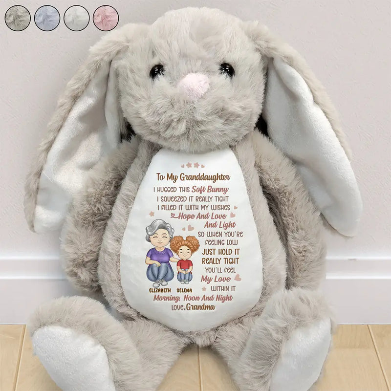 Gift For Grandma,Grandma,Grandkids,Gift For Grandkids,Gift For Daughter,Gift For Mother - I Filled It With My Wishes Grandmother Granddaughter - Personalized Soft Toy Bunny