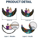 Grandma Mom And Children Sitting On The Moon - Personalized Window Hanging Suncatcher Ornament