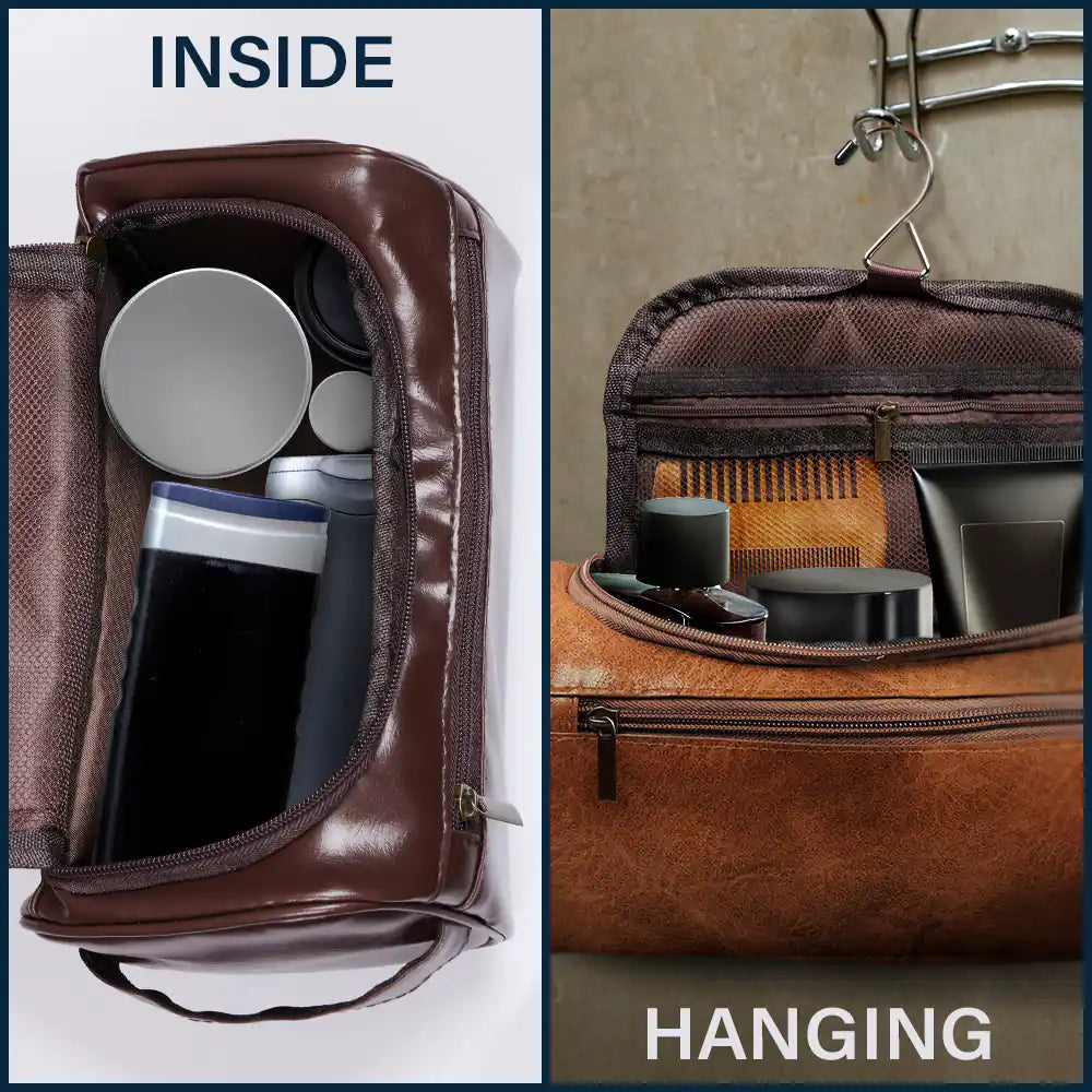 Gift For Men,Christian,Gift For Boyfriend,Gift For Husband,Gift For Uncle,Gift For Grandpa,Gift For Father,Gift For Son,Gift For Brothers,Gift For Yourself - God Says I Am - Personalized Leather Toiletry Bag