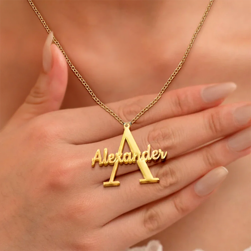 Gift For Yourself - Initials Sign Name - Personalized Letter Necklace