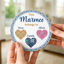 Gift For Grandma,Gift For Aunt,Gift For Mother,Happy,Gift For Wife,Gift For Women,Gift For Yourself - Vintage Pattern This Nana Belongs To - Personalized Ceramic Coaster