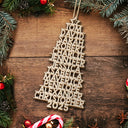 Christmas,Top Market - Christmas Tree Family Bestie Coworker Custom Name Up To 17 Names - Personalized Custom Shaped Wooden Ornament