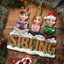 Happy, Gift For Bestie, Gifts For Colleagues, Gift For Sisters, Gift For Sibling, Gift For Brothers, Cousin, Christmas - Besties Sisters Colleagues Christmas Tree - Personalized Custom Shaped Wooden Ornament