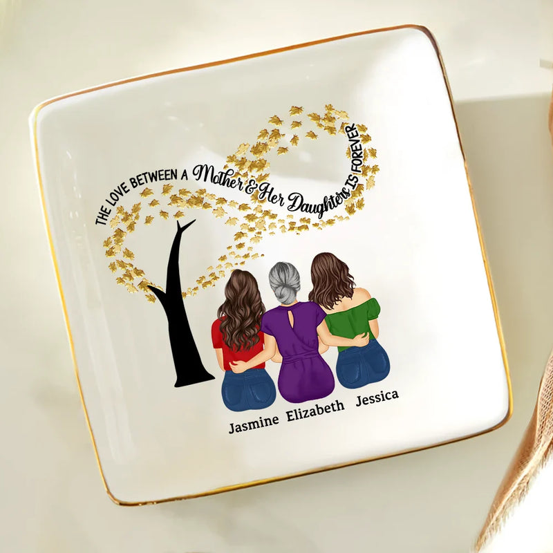 Gift For Mother,Single Mom,Mom,Daughters,Afro Mom,Gift For Women,Sons,Children,Love - Infinity Tree The Love Between A Mother & Her Daughters Sons - Personalized Ring Dish