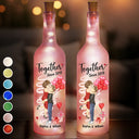 Gift For Couples, Gift For Husband, Gift For Wife - Chibi Side View Carrying Couple Together Since - Personalized Bottle Light