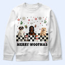 Happy, Dog Lovers, Christmas - Merry Woofmas Retro - Personalized T Shirt