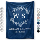 Gift For Couples,Old Couples,Gift For Husband,Gift For Wife,Gift For Boyfriend,Gift For Girlfriend,Love,Top Market - Monogram Couple's Names - Personalized Fleece Blanket, Sherpa Blanket