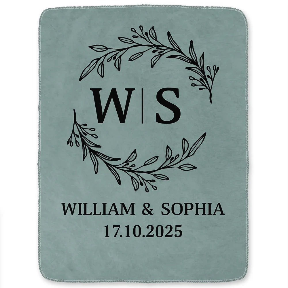 Gift For Couples,Old Couples,Gift For Husband,Gift For Wife,Gift For Boyfriend,Gift For Girlfriend,Love,Top Market - Monogram Couple's Names - Personalized Fleece Blanket, Sherpa Blanket