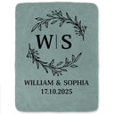 Gift For Couples,Old Couples,Gift For Husband,Gift For Wife,Gift For Boyfriend,Gift For Girlfriend,Love,Top Market - Monogram Couple's Names - Personalized Fleece Blanket, Sherpa Blanket
