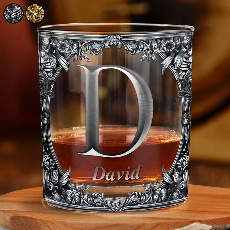 Gift For Yourself,Gift For Women,Happy - Monogram Old Fashioned Gift Whiskey Spirit - Personalized Whiskey Glass