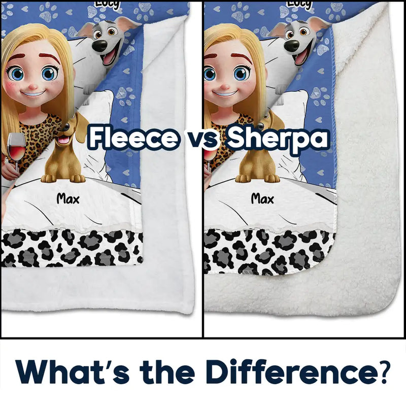 Dog Lovers, Pet Lovers, Dog Mom, Dog Dad, Pet Mom, Pet Dad, Love - My Dog Cuddling Blanket - Personalized Fleece Blanket, Sherpa Blanket