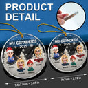Happy,Christmas,Gift For Grandma,Gift For Grandparents,Gift For Grandpa,Parents - My Grandkids 3D Effect - Personalized Circle Glass Ornament