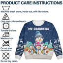 Gift For Grandpa,Gift For Women,Christmas,Top Market,Happy,Gift For Grandma,Gift For Grandparents - My Grandkids Snowman 3D Effect - Personalized Unisex Ugly Sweater