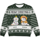 Meowy Christmas - Christmas Gift For Cat Lovers - Personalized Unisex Ugly Sweater