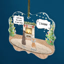 They Still Talk About You Cozy House - Memorial Christmas Gift For Pet Lovers - Personalized Medallion Acrylic Ornament