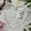Family,Gift For Women,Gift For Men,Gift For Wife,Gift For Husband,Gift For Mother,Gift For Father,Gift For Brothers,Gift For Sisters,Gift For Son,Gift For Daughter,Custom Photo,Sad,Christmas,Memorial - Custom Photo In My Heart You Will Always Stay Memorial - Personalized Heart Shaped Glass Ornament